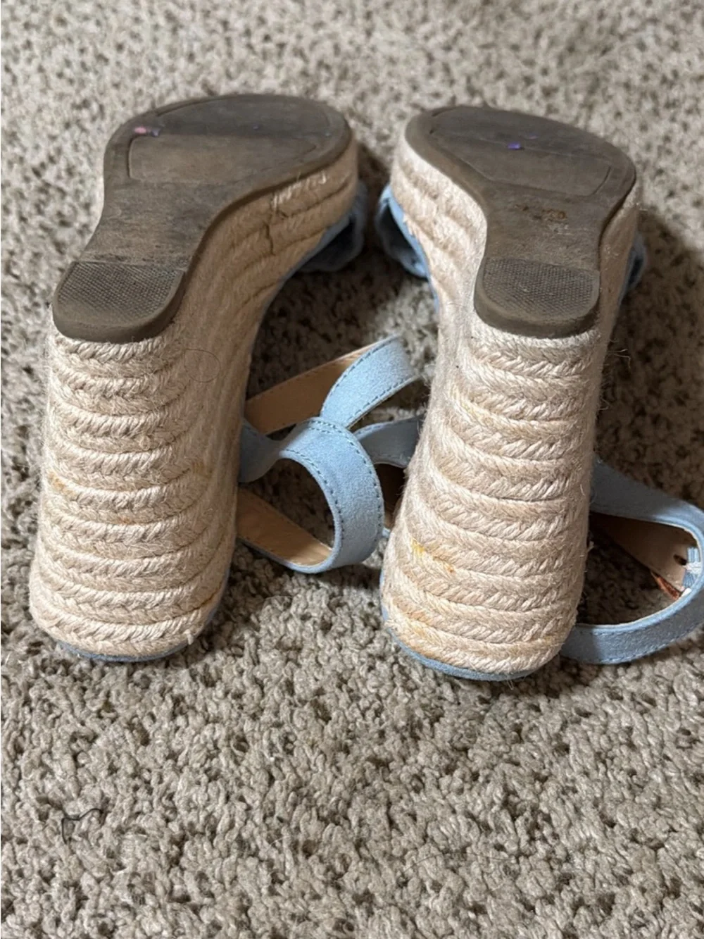 LC Lauren Conrad Light Blue Braided Espadrille Wedge Sandals